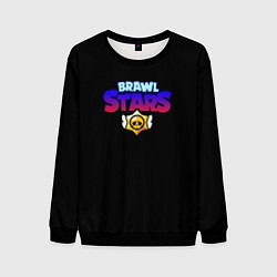 Свитшот мужской Brawl stars neon logo, цвет: 3D-черный