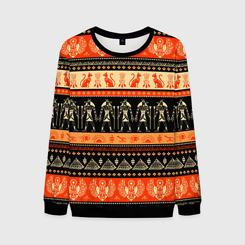 Мужской свитшот Египетский паттерн / 3D-Черный – фото 1