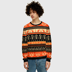 Свитшот мужской Египетский паттерн, цвет: 3D-черный — фото 2