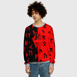Свитшот мужской Скайрим руны, цвет: 3D-меланж — фото 2