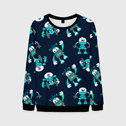 Мужской свитшот Роботы цветной паттерн