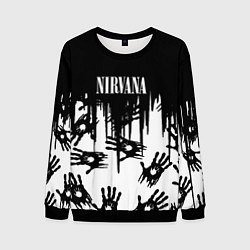 Свитшот мужской Nirvana rok hand, цвет: 3D-черный