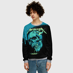 Свитшот мужской Metallica - молния пробивает череп, цвет: 3D-меланж — фото 2