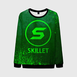 Свитшот мужской Skillet - green gradient, цвет: 3D-черный