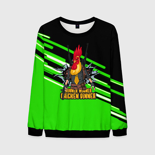 Мужской свитшот PUBG line geometry / 3D-Черный – фото 1