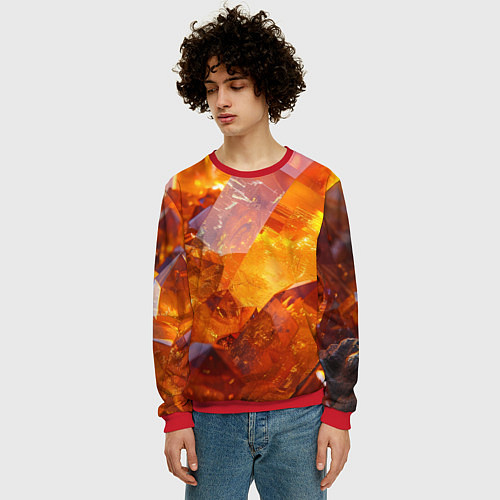 Мужской свитшот Драгоценный камень / 3D-Красный – фото 3