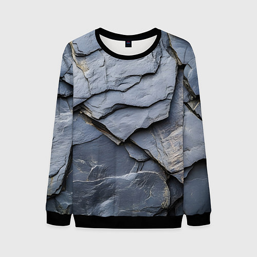 Мужской свитшот Серая горная порода / 3D-Черный – фото 1