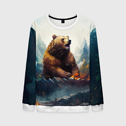 Мужской свитшот Агрессивный бурый медведь