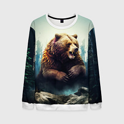 Мужской свитшот Агрессивный бурый медведь