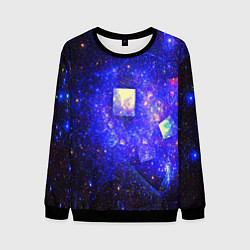 Свитшот мужской Космическая абстракция звезды, цвет: 3D-черный