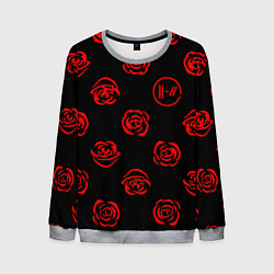 Свитшот мужской Twenty one pilots rose pattern, цвет: 3D-меланж