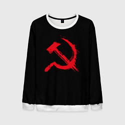 Свитшот мужской СССР логотип серп и молот, цвет: 3D-белый
