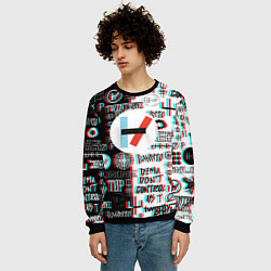 Свитшот мужской Twenty one pilots glitch pattern, цвет: 3D-черный — фото 2