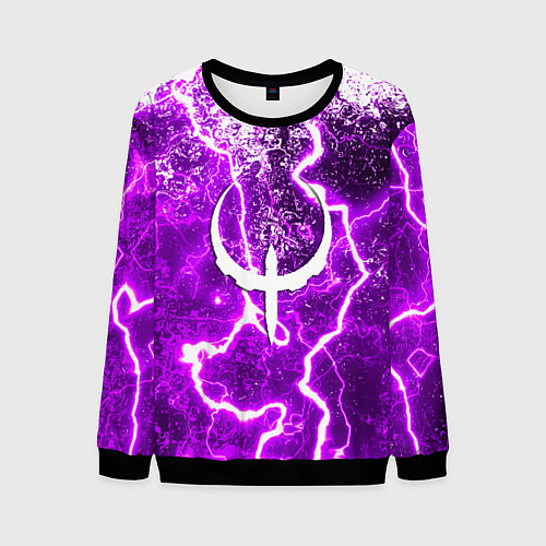 Мужской свитшот Quake неоновые краски шторм / 3D-Черный – фото 1