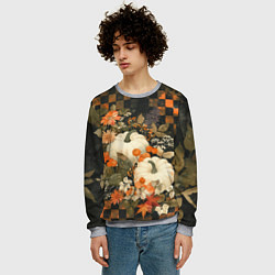 Свитшот мужской Бледные тыквы, цвет: 3D-меланж — фото 2