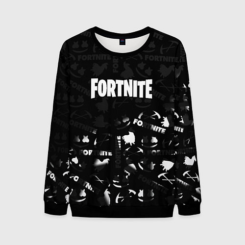 Мужской свитшот Fortnite pattern black / 3D-Черный – фото 1