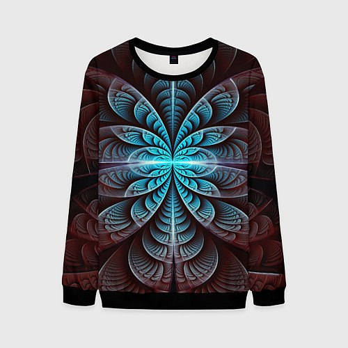 Мужской свитшот Оптический узор психоделика / 3D-Черный – фото 1