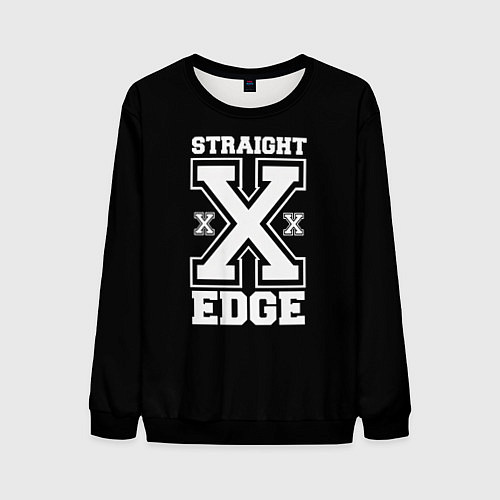 Мужской свитшот Straight edge SXE / 3D-Черный – фото 1