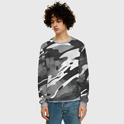 Свитшот мужской Черно белый камуфляж, цвет: 3D-меланж — фото 2