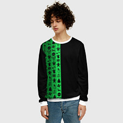 Свитшот мужской Новогодние узоры, цвет: 3D-белый — фото 2