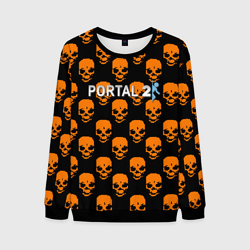 Мужской свитшот Portal skull pattern / 3D-Черный – фото 1