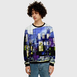 Свитшот мужской Городской пейзаж, цвет: 3D-черный — фото 2