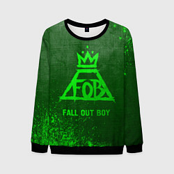 Свитшот мужской Fall Out Boy - green gradient, цвет: 3D-черный