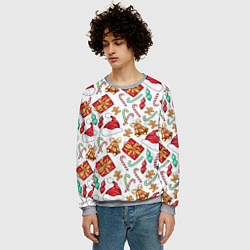 Свитшот мужской Новогодний паттерн 2025, цвет: 3D-меланж — фото 2
