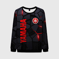 Свитшот мужской Yamaha - плиты с эффектом свечения, цвет: 3D-черный
