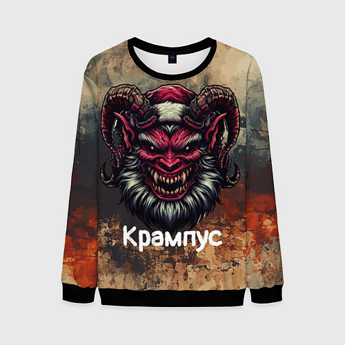 Мужской свитшот Рождественский Крампус / 3D-Черный – фото 1