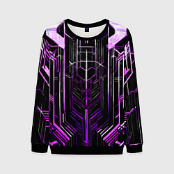 Свитшот мужской Purple lines on a black background, цвет: 3D-черный