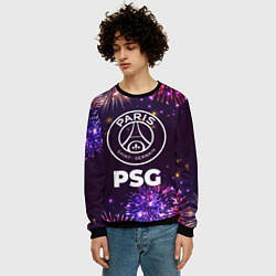 Свитшот мужской Праздничный PSG, цвет: 3D-черный — фото 2