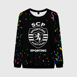 Свитшот мужской Sporting конфети, цвет: 3D-черный