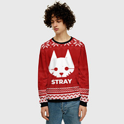 Свитшот мужской Новогодний Stray, цвет: 3D-черный — фото 2