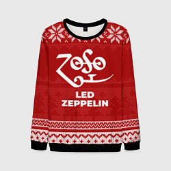 Свитшот мужской Новогодний Led Zeppelin, цвет: 3D-черный