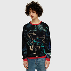 Свитшот мужской Безумие волн, цвет: 3D-красный — фото 2