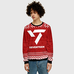 Свитшот мужской Новогодний Seventeen, цвет: 3D-черный — фото 2