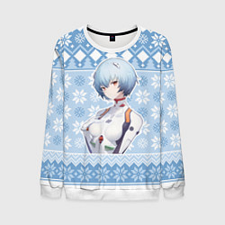 Мужской свитшот Rei christmas sweater Evangelion