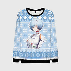 Мужской свитшот Rei christmas sweater Evangelion