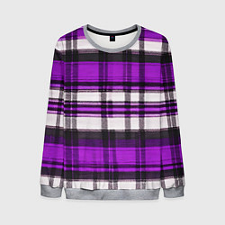 Мужской свитшот Фиолетово-белая ткань в клетку