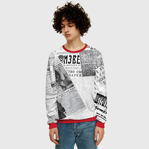Мужской свитшот Izvestiya / 3D-Красный – фото 3