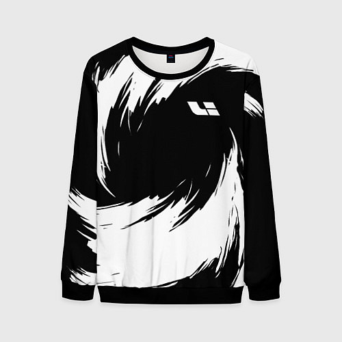 Мужской свитшот Lixiang - белые штрихи / 3D-Черный – фото 1