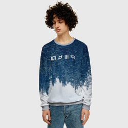 Свитшот мужской 30 Seconds to Mars - Перевернутый лес, цвет: 3D-меланж — фото 2