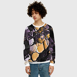 Свитшот мужской Чёрно-жёлтый камень, цвет: 3D-белый — фото 2