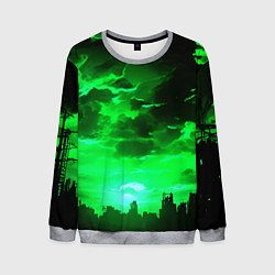 Свитшот мужской Кислотный зелёный закат, цвет: 3D-меланж