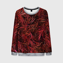 Свитшот мужской Красная трава на чёрном фоне, цвет: 3D-меланж