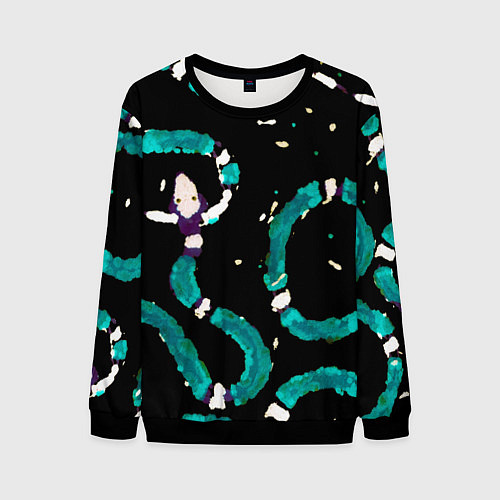 Мужской свитшот Змейки на охоте / 3D-Черный – фото 1