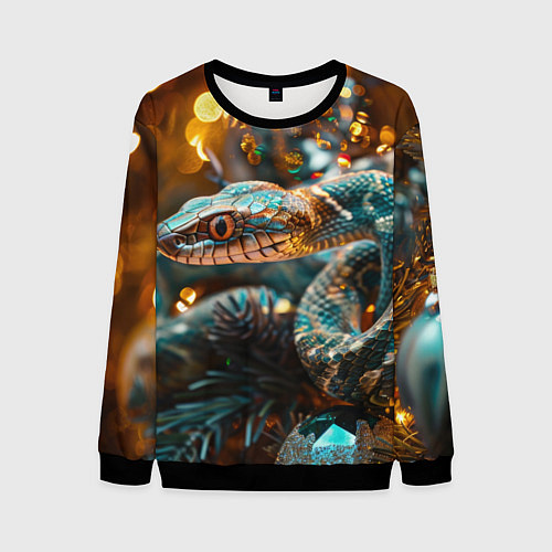 Мужской свитшот Праздничный змей / 3D-Черный – фото 1