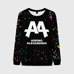 Свитшот мужской Asking Alexandria конфети, цвет: 3D-черный