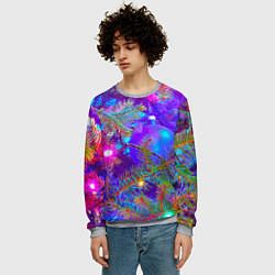 Свитшот мужской Новогоднее свечение гирлянд, цвет: 3D-меланж — фото 2